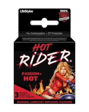 LIFESTYLE HOT RIDER PREMIUM LUBRICATED CONDOMS 3 PACK