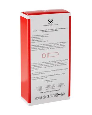SHARE SATISFACTION STRAWBERRY FLAVOURED CONDOM - 12 PACK - Image 2