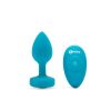 B-VIBE VIBRATING JEWEL PLUG - 3.8 INCH - TEAL - S/M - Image 2