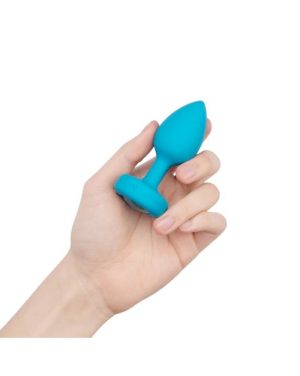B-VIBE VIBRATING JEWEL PLUG - 3.8 INCH - TEAL - S/M - Image 3