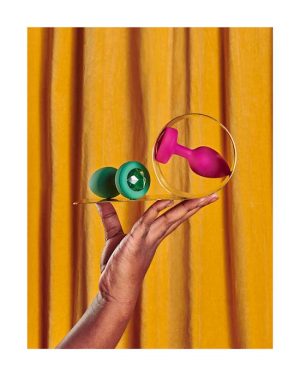 B-VIBE VIBRATING JEWEL PLUG - 3.8 INCH - TEAL - S/M - Image 6