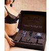 BOUND LUXURY COLLAR AND LEASH BONDAGE SET - BLUE