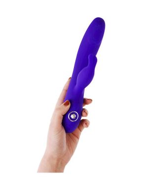 SHARE SATISFACTION AZURE RABBIT VIBRATOR - 8.6 INCH - Image 3