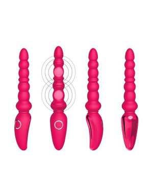 AMORE BEADED VIBRATING MASSAGE WAND - PINK - 9.3 INCH - Image 3