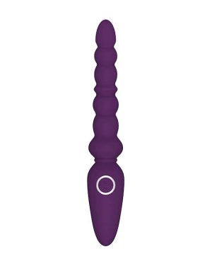 AMORE BEADED VIBRATING MASSAGE WAND - PURPLE - 9.3 INCH - Image 2