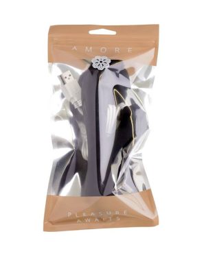 AMORE DAHLIA RABBIT VIBRATOR - BLACK - 7.8 INCH - Image 2