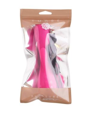 AMORE KINSEY HEATING RABBIT VIBRATOR HOT PINK - 7.8 INCH - Image 2
