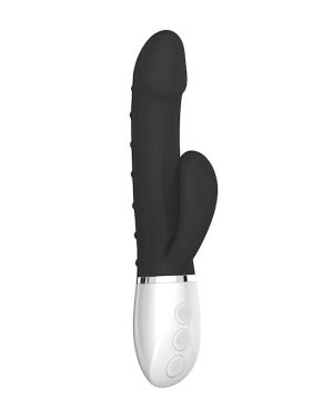 AMORE LUNA HEATING RABBIT VIBRATOR - BLACK - 8.1 INCH