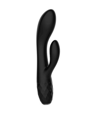 AMORE OPALINE RABBIT VIBRATOR - BLACK - 7.6 INCH