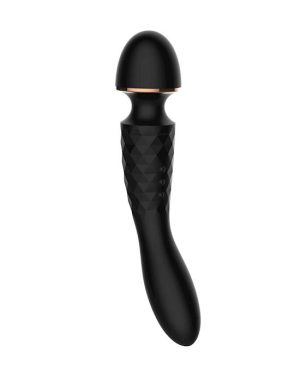 AMORE OPALINE WAND VIBRATOR - BLACK - 9.2 INCH