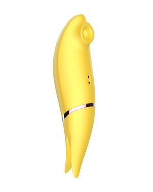 AMORE PERCHED SUCTION VIBRATOR - YELLOW