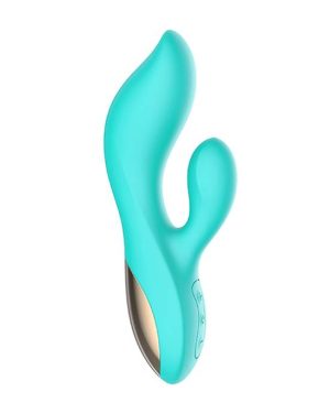 AMORE RABBIT CLITORAL VIBRATOR - AQUA - 8.1 INCH - Image 2