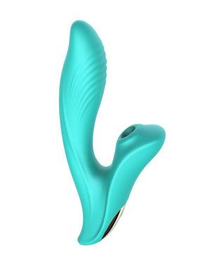 AMORE RABBIT SUCTION VIBRATOR - AQUA - 8 INCH
