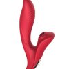 AMORE RABBIT SUCTION VIBRATOR - RED - 8 INCH