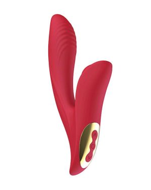 AMORE RABBIT SUCTION VIBRATOR - RED - 8 INCH - Image 2
