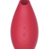 SHARE SATISFACTION SUCTION VIBRATOR - RED - 3.2 INCH