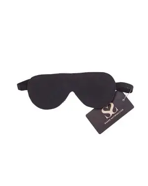 BOUND X LEATHER BLINDFOLD WITH FAUX FUR BACKING
