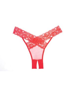 DESIRE CROTCHLESS PANTY - RED - ONE-SIZE - Image 3