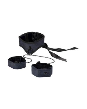 BOUND LUXURY POSTURE COLLAR WITH CUFFS - BLUE - Image 3