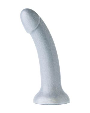 NOOD COLOURS ELEMENTAL G-SPOT METALLIC DILDO - SILVER - 6.9 INCH
