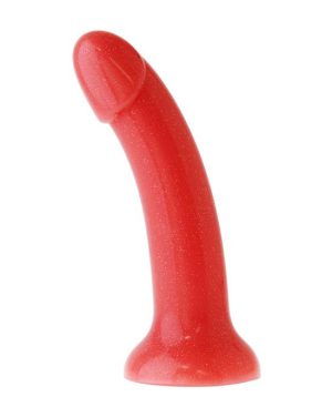 NOOD COLOURS ELEMENTAL G-SPOT METALLIC DILDO - RED - 6.9 INCH