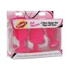 PINK PLEASURE 3 PIECE SILICONE ANAL PLUGS WITH GEMS - 4 INCH - Image 3