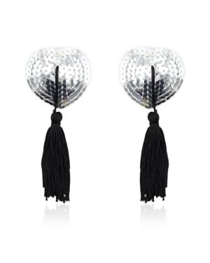 LOVE HEART NIPPLE TASSEL - SILVER