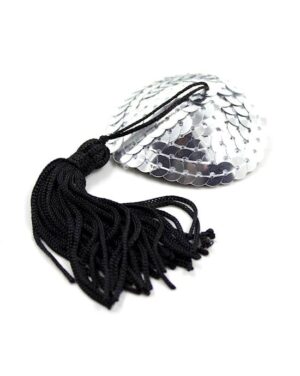 LOVE HEART NIPPLE TASSEL - SILVER - Image 2