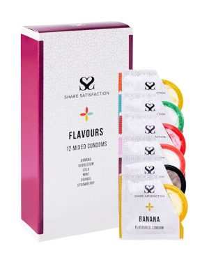 SHARE SATISFACTION FLAVOURED 12 MIXED CONDOMS