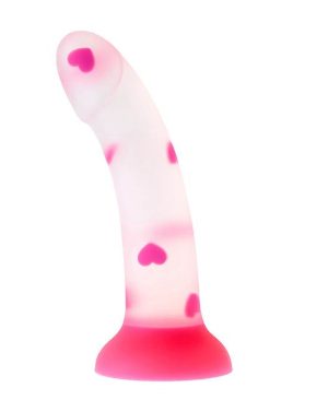 NOOD COLOURS LOVE HEART CONFETTI SILICONE DILDO 6.9 INCH